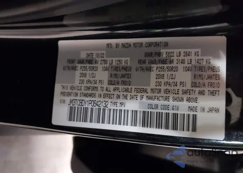 2023 Mazda Cx-9 Grand Touring z USA, uszkodzony, nr VIN JM3TCBDY1P0642132